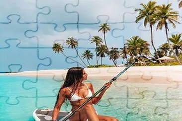 Tropical paddle surf jigsaw puzzle