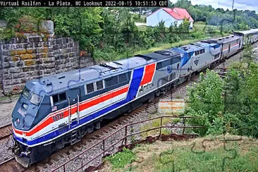 Amtrak #4   "Southwest Chief  " engine #160   #27 departing La Plata,M