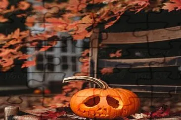 Calabaza en silla jigsaw puzzle