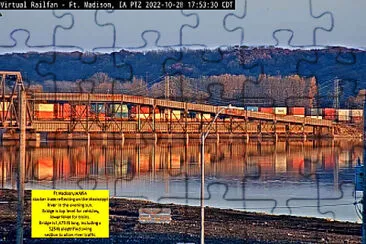 Reflections Ft Madison Mississippi River Bridge jigsaw puzzle