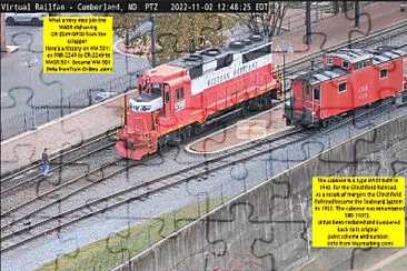 Western Maryland-501 and  CCR-1072 caboose at Cumberland,MD/USA jigsaw puzzle