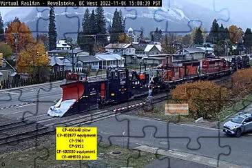 פאזל של CP-5901 and CP-5922 with double ended snowplows at Revelstoke,BC Canad