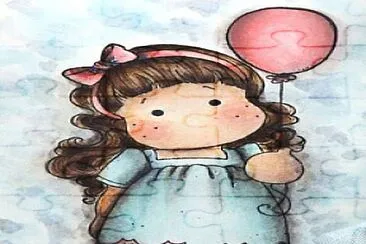 niña con globo jigsaw puzzle