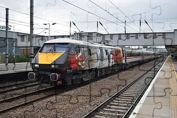 Class 91 at Peterborough jigsaw puzzle