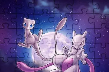 Pokémon. Mew y Mewtwo jigsaw puzzle