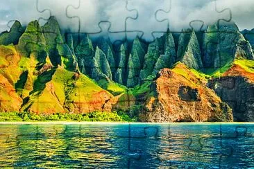 Kauai green cliffs jigsaw puzzle