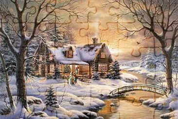 Scène d 'hiver et ambiance de Noël jigsaw puzzle