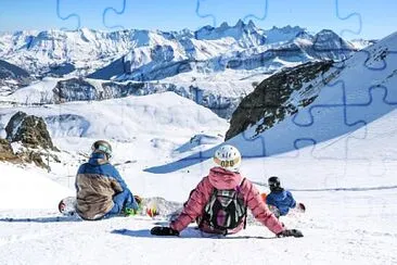 Surf des neiges, pose et contemplation jigsaw puzzle