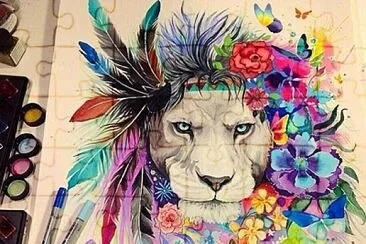 Couleurs sur le lion