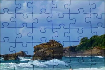 Coup de vent Grande PLage de Biarritz jigsaw puzzle