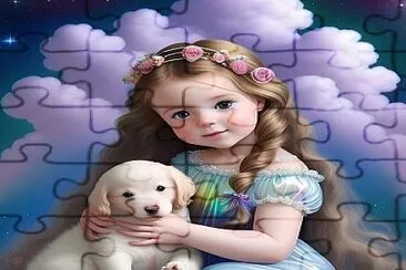 Niña con perrito