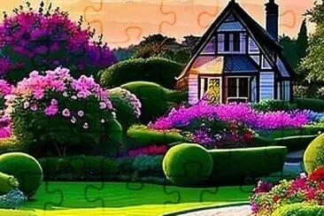 Flower garden jigsaw puzzle