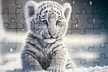 Tigre de nieve jigsaw puzzle