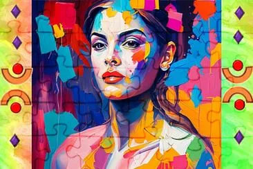 Mujer de colores jigsaw puzzle