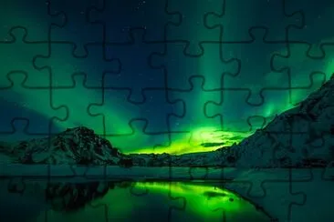 Aurora boreal cielo nocturno jigsaw puzzle