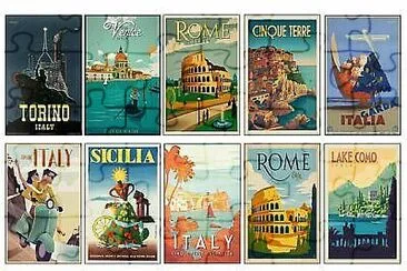 Italy Travel Poster Grid