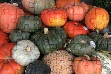 Autumn pumpkins piled high jigsaw puzzle