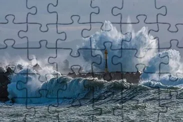 Digue des cavaliers-Anglet-veille tempête CIRIAN jigsaw puzzle