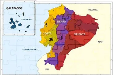 פאזל של Arme el rompecabeza del mapa del Ecuador