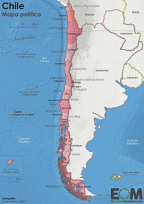 פאזל של Mapa politico de Chile