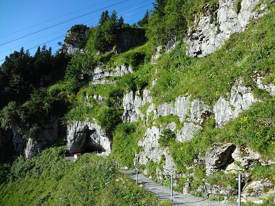 Eingang zur Höhle Ebenalp Schweiz