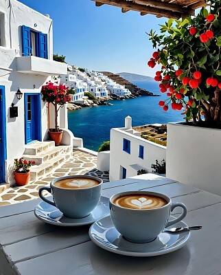 Café en Santorini