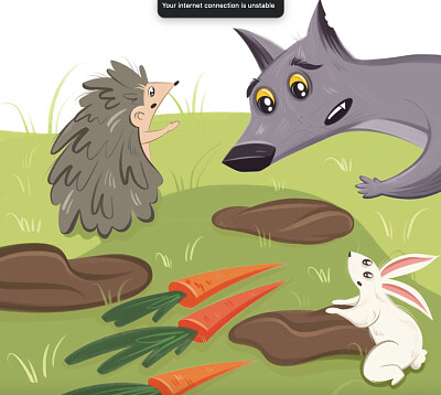 Wolfie, Rabbit, Hedgehog