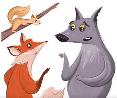 Wolfie, Fox and Squirrel