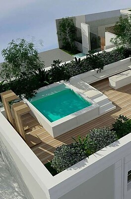 Green rooftop pool