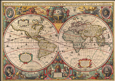 Historical World Map Print (1630)