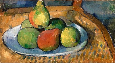 Cézanne fruits sur une chaise