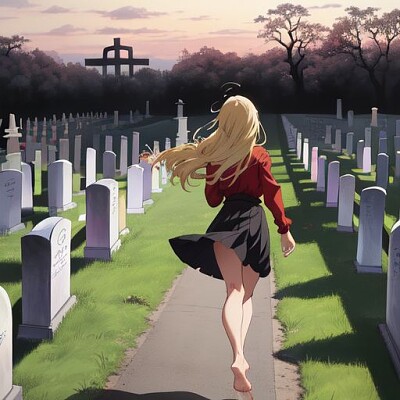 Yuki, graveyard scene.