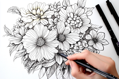 Zentangle Floral Pattern Drawing