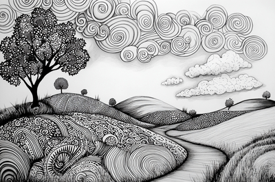 Zentangle Ink Landscape