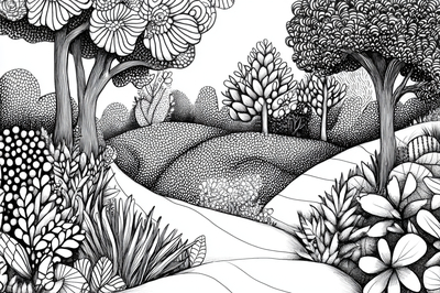 Zentangle Nature Scene