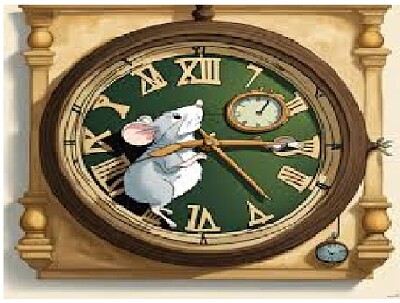 mouse ran up the clock