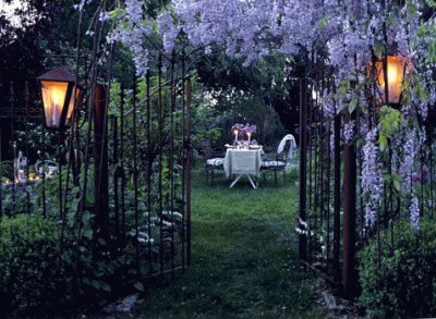 Wisteria Covered Garden Entrance