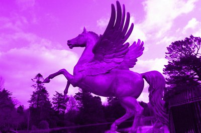 Purple Horse Sculpture