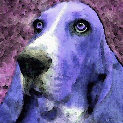 Basset Hound-Purple Art