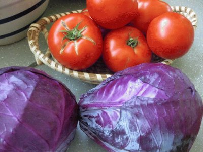 Tomatoes and Purple Cabbage