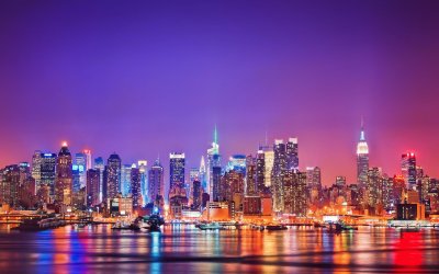 New York City Night Skyline