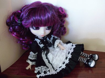 Gothic Doll with Purple Hair