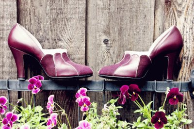 Vintage Purple Scalloped Shoes