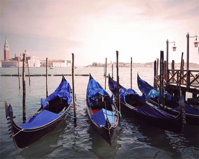 Purple Gondolas-Venice