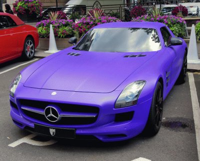 Purple Mercedes SL