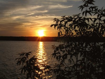 Peaceful sunset over the Miramichi River