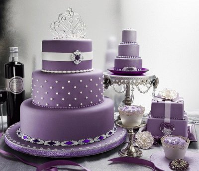 Purple Tiered Cakes