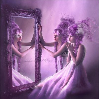 Two Women in Lilac-Fantasy Art