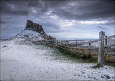 Lindisfarne Castle in winter