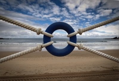 life belt on the beach